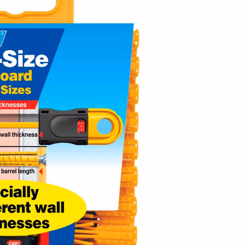 PLASPLUGS Yellow Nylon Plasterboard Plugs, Pack of 50 – 2