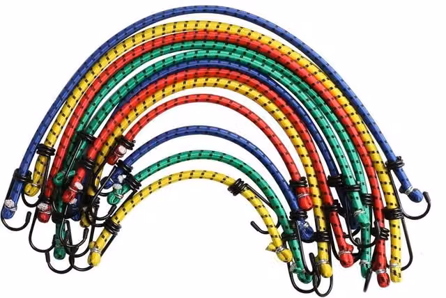 SPETLEK 6-Piece Heavy Duty Bungee Cords with Hooks in Mixed Colours, 100 cm