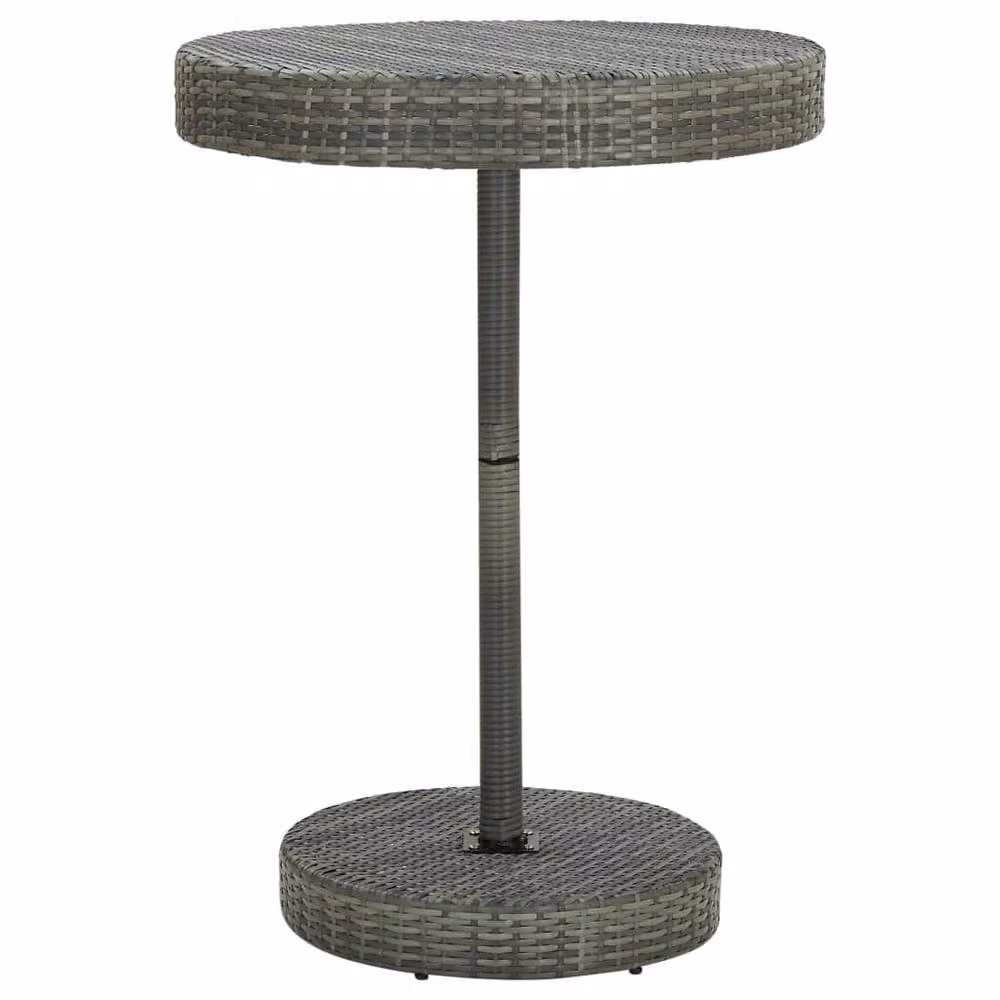 Berkfield Home Beautiful 5 Piece Grey Poly Rattan and Solid Acacia Wood Garden Bar Set – 3