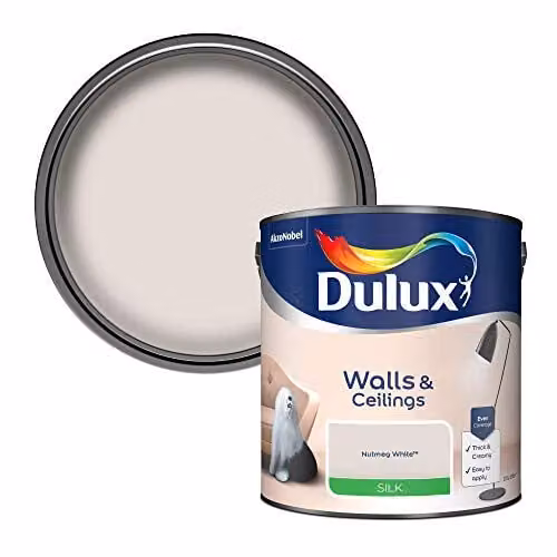 Dulux Silk Emulsion Paint for Walls and Ceilings, White, 2.5 Litres