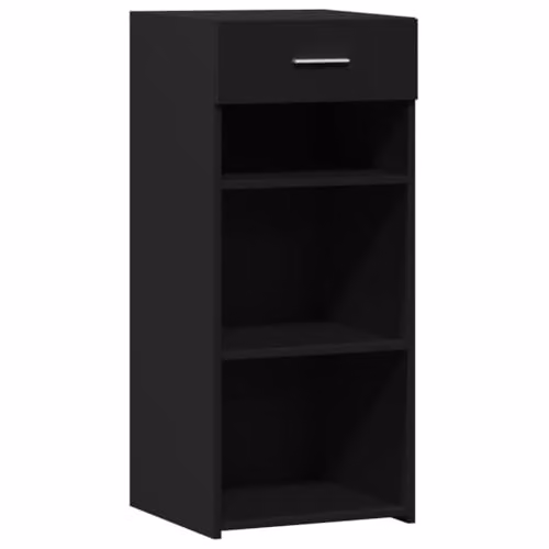 vidaXL Modern Black Matt Sideboard in MDF, W/D/H: 40.0 x 42.5 x 93.0 cm
