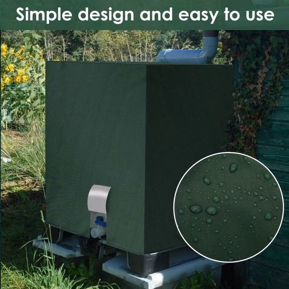 FLAVORA Heavy Duty Waterproof IBC Water Tank Cover in Green, W: 100 cm, D: 15 cm – 5