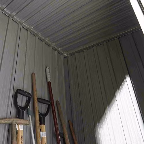 Rowlinson Trentvale Metal Pent Shed in Grey with Single Door and Side Vent, W: 143 cm, D: 91.44 cm, H: 186 cm – 3