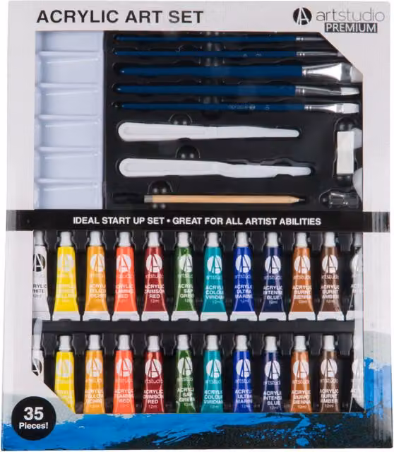 Art Studio Premium Multicolour Acrylic Art Set in Plastic