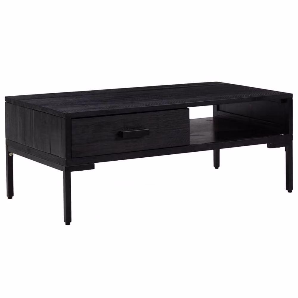 Berkfield Home Decorative Black Solid Pinewood Coffee Table W/D/H: 90 x 50 x 35 cm – 3
