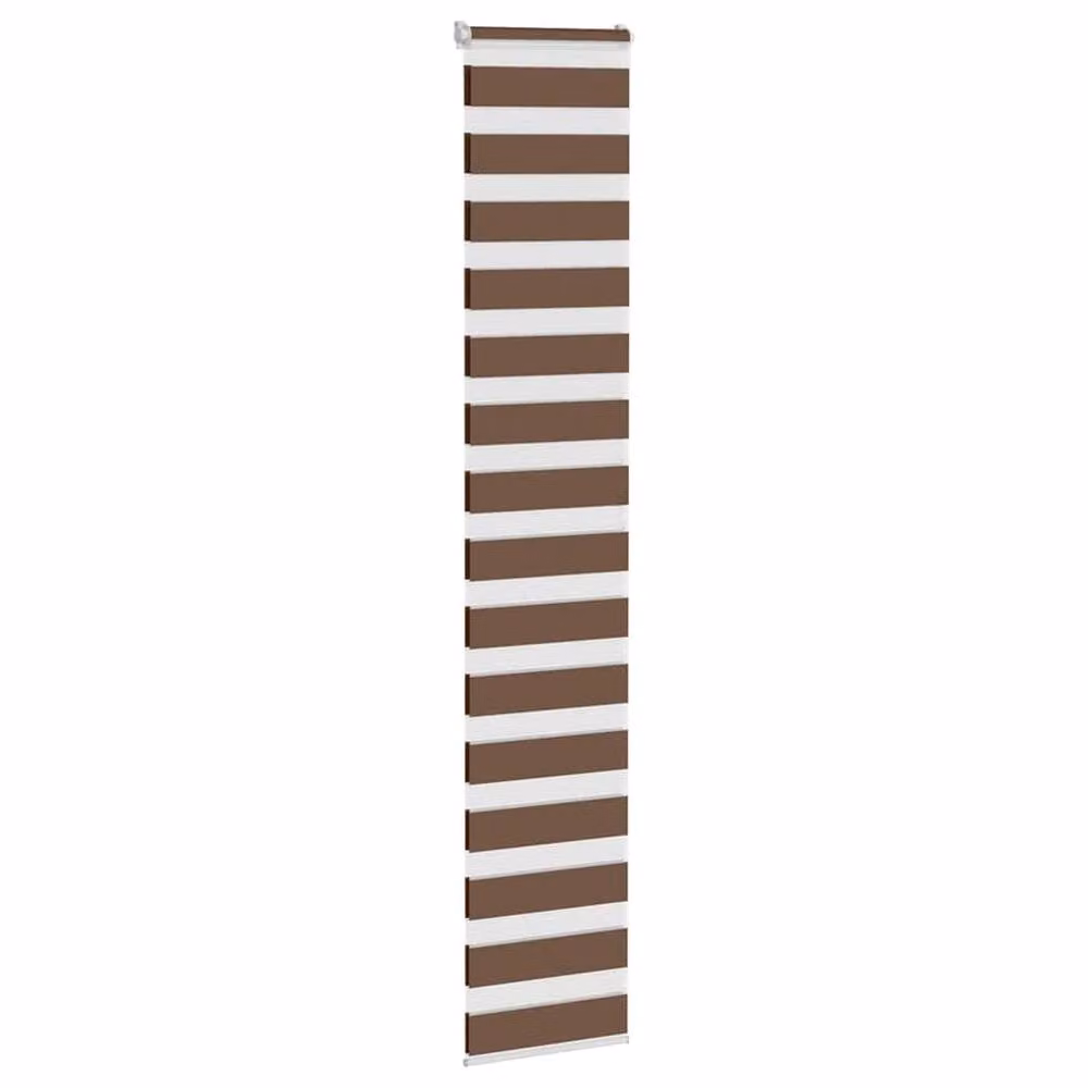 Berkfield Home Elegant Zebra Blind in Brown, Polyester, W: 40 cm, H: 200 cm – 2