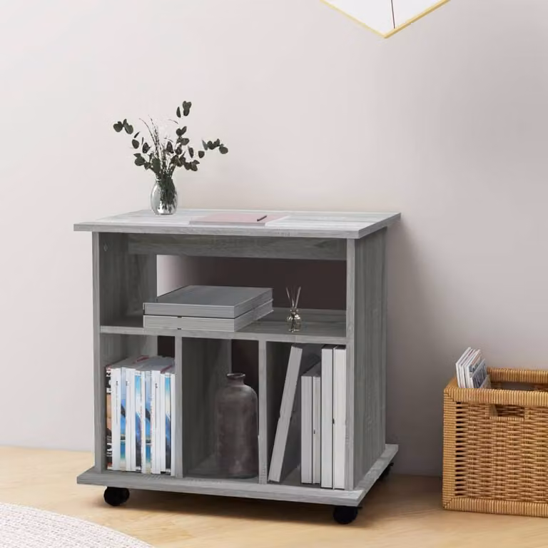 Berkfield Home Rolling Cabinet in Grey Sonoma, W/D/H: 60 x 45 x 60 cm