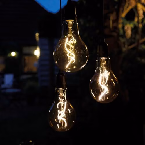 mysmartbuy Flow 3 Drop Battery Powered Pendant Light with Warm White LEDs, Black Weatherproof Hanging Lighting for Indoor and Outdoor Use