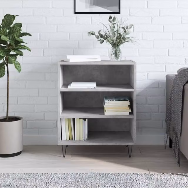 Berkfield Home Industrial Sideboard in Concrete Grey, W/D/H: 57 x 35 x 70 cm – 1