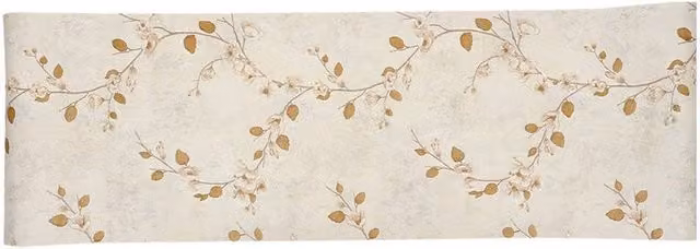 Living and Home Elegant Textured Floral Wallpaper with Twisting Vines and Rounded Blossoms in Beige