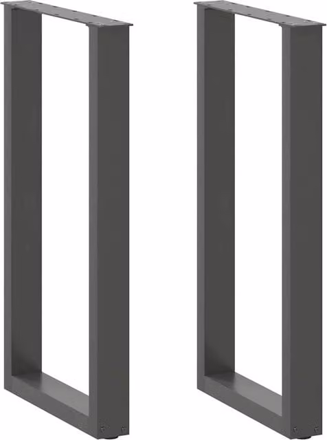 Berkfield Home U-Shaped Coffee Table Legs, 2 Pieces, Anthracite Black Steel, W/H: 50 x 90-91 cm