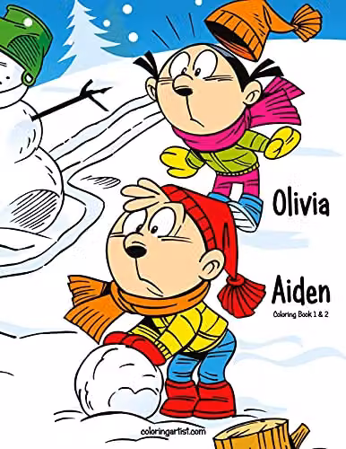 Olivia & Aiden Colouring Book 1 & 2 for Children, Multicolour