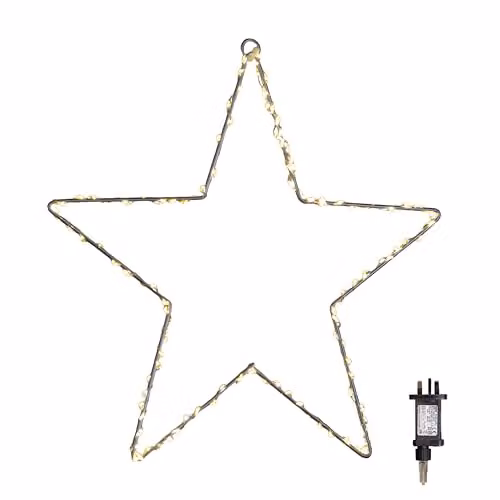 Samuel Alexander Silver Hanging Dewdrop Christmas Star with 120 Warm White LEDs, Diameter: 30 cm – 3