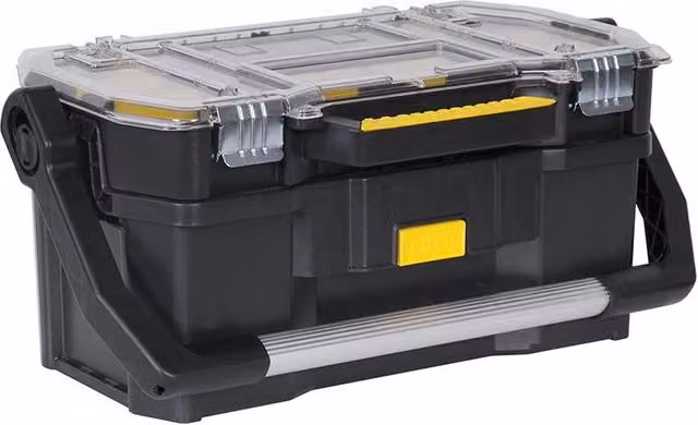 Stanley Toolbox with Tote Tray Organiser and Inserts, Black and Silver – 4