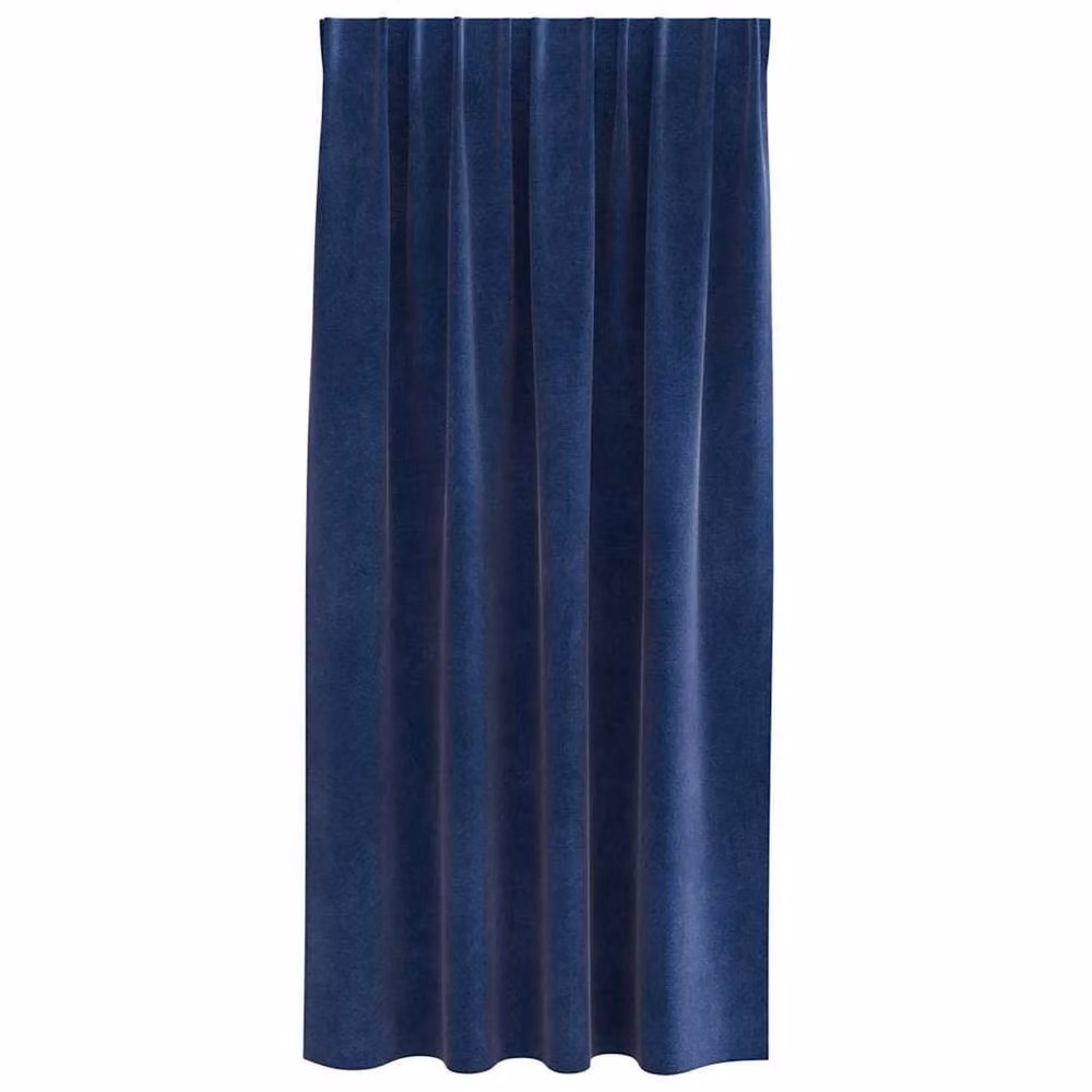 Berkfield Home Dark Blue Velvet Blackout Curtains with Top Tape, 2 Pack – 4