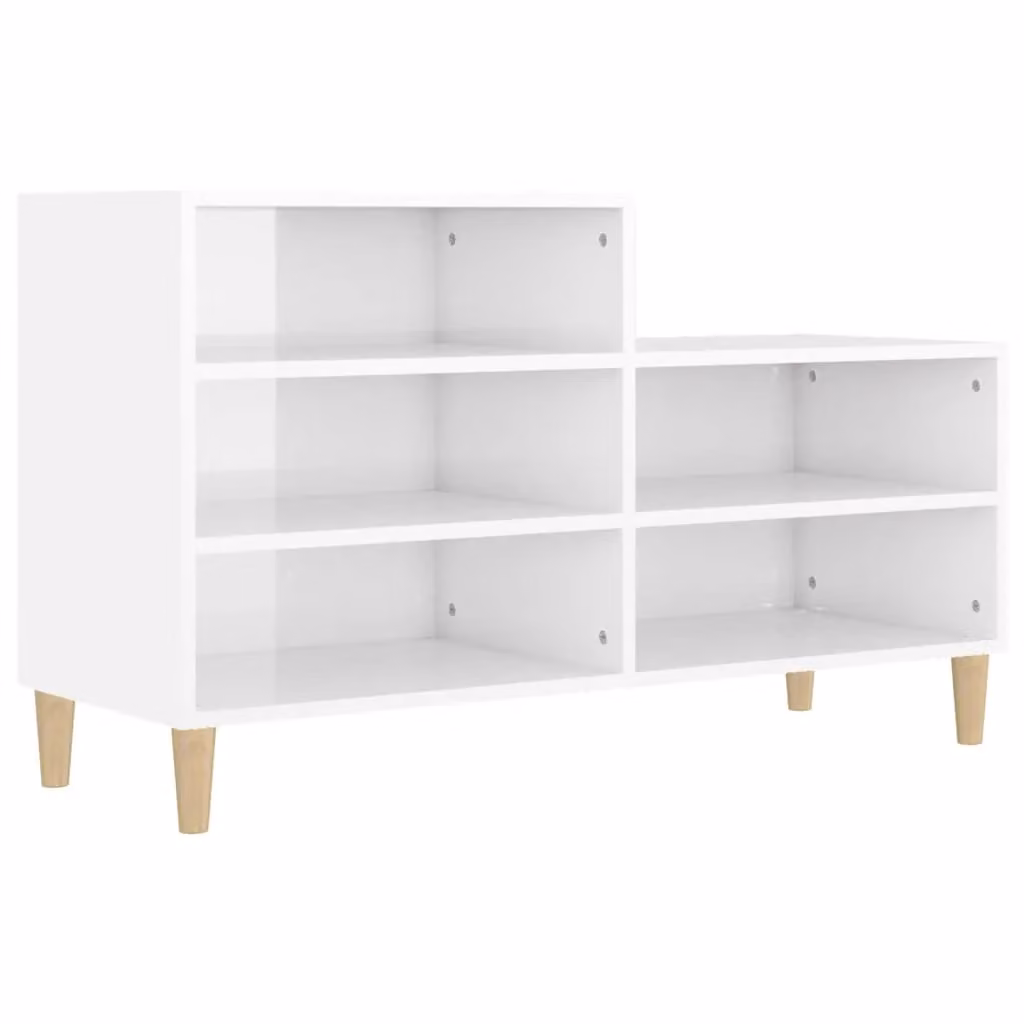 Berkfield Home High Gloss White Shoe Cabinet with Integrated Seat, W/D/H: 102 x 36 x 60 cm – 2