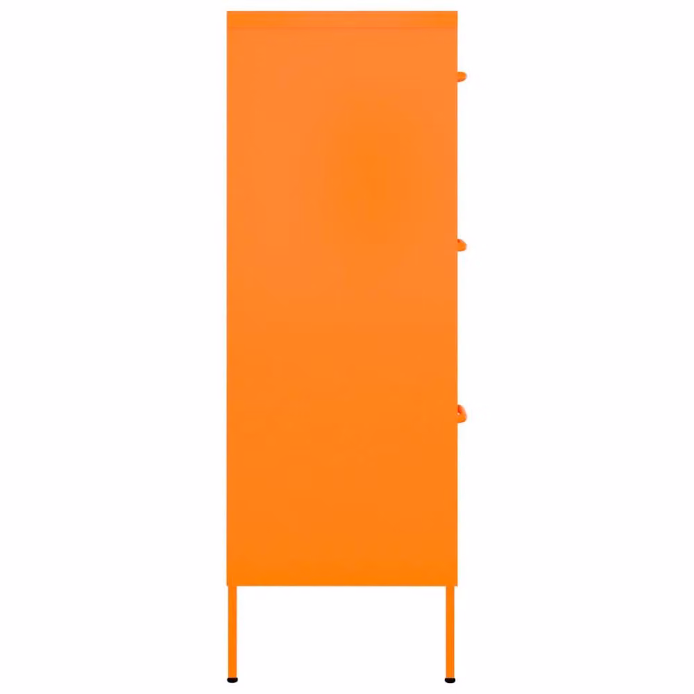 Berkfield Home Sturdy Steel Drawer Cabinet in Orange, W/D/H: 80 x 35 x 101.5 cm – 2