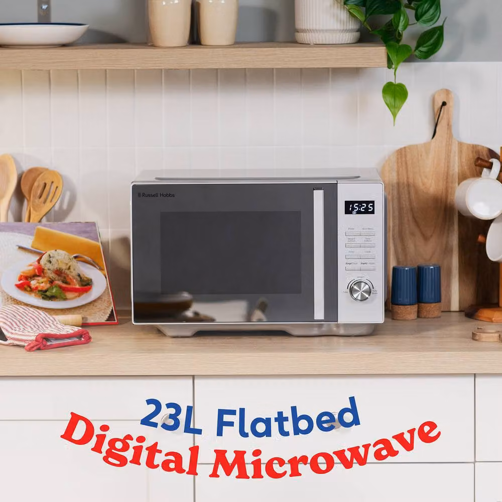 Russell Hobbs RHFM2365 Silver 23L Flatbed Digital Solo Microwave – 2