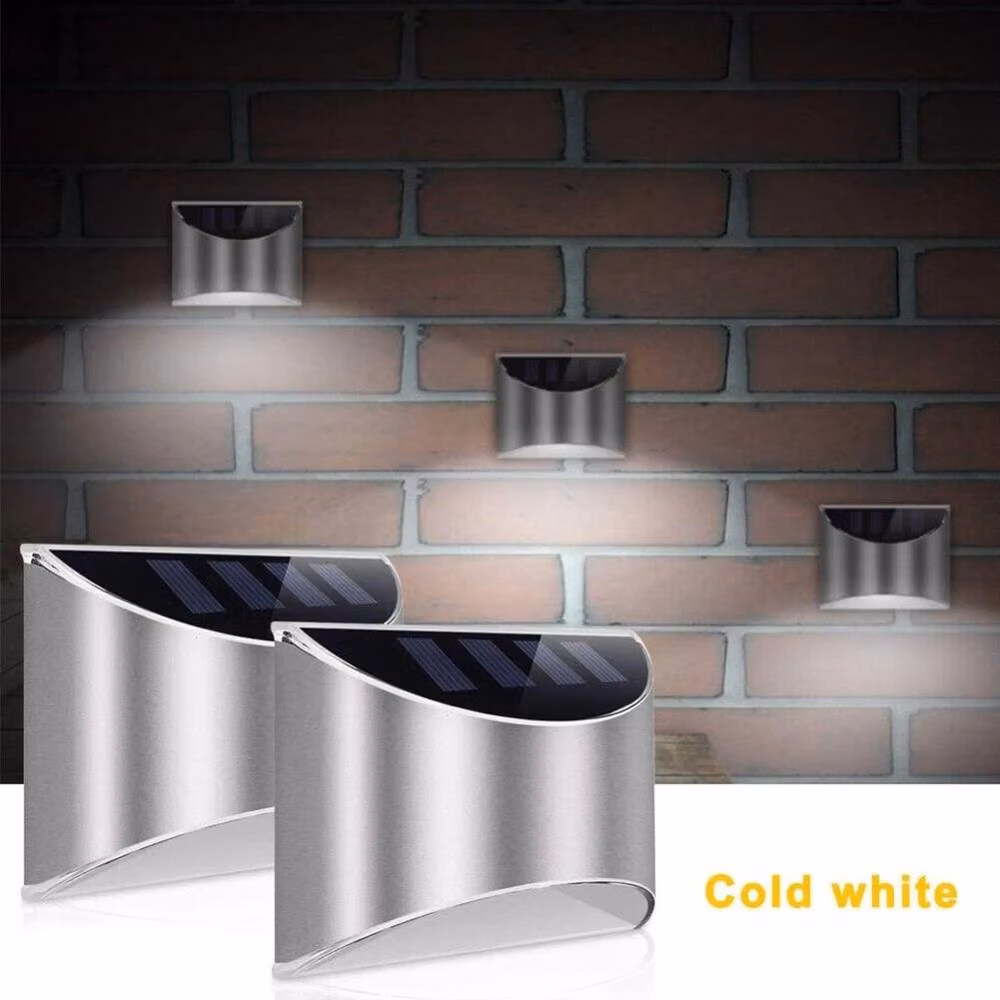 PAWNORA 4-Piece Solar LED Garden Wall Lights in Silver with Crystal Accents – 3
