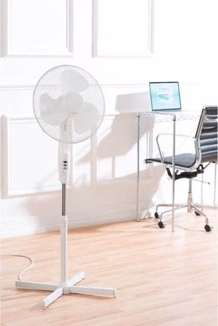 Icycool White 16 inch Pedestal Fan with Oscillation