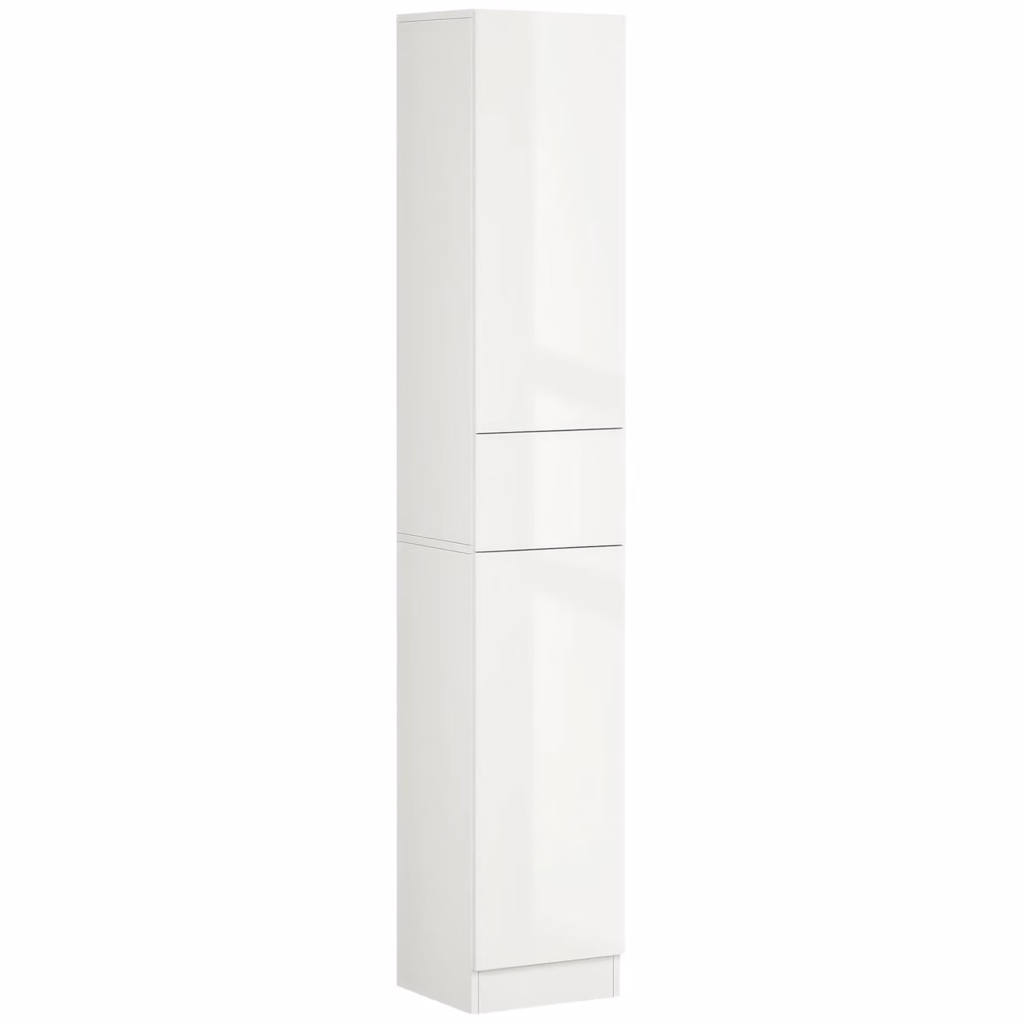 Kleankin Modern High Gloss Freestanding Tall Bathroom Cabinet in White, H 170.0 cm x W 30.0 cm – 2