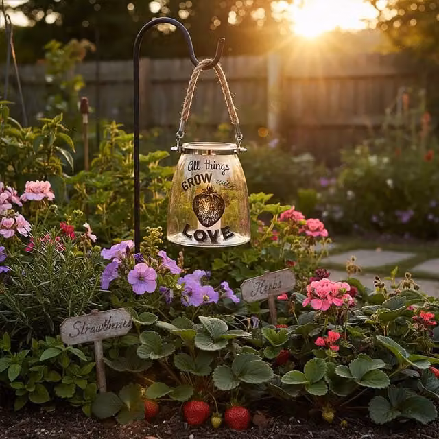 Orsina Elegant All Things Grow Glass Lantern in Transparent and Black, H 15.0 cm x W 13.0 cm x D 13.0 cm – 1