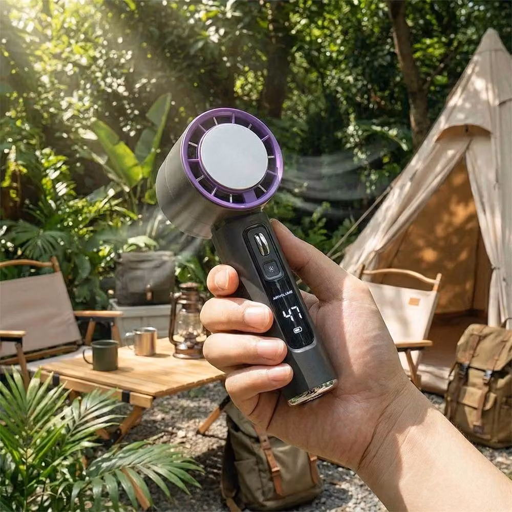 FLAVORA Handheld Mini Portable USB Rechargeable Fan in Black – 6