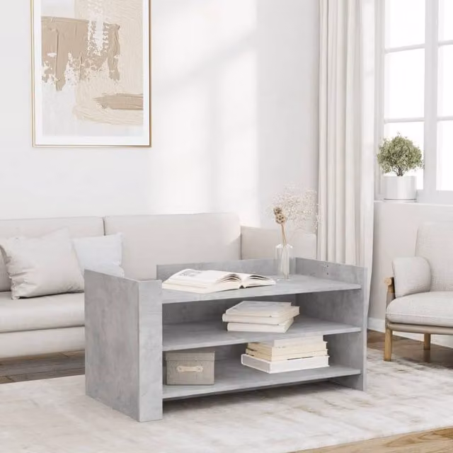 Berkfield Home Concrete Grey Coffee Table, W/D/H: 100 x 50 x 50 cm – 1