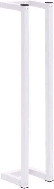 Berkfield Home Wall Mounted Metal Towel Rack, White, W/D/H: 12.5 x 12.5 x 60 cm