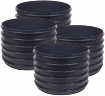 FloPlast Black Plastic Inspection Chamber Riser, Diameter: 45 cm, Depth: 23.5 cm, Pack of 4