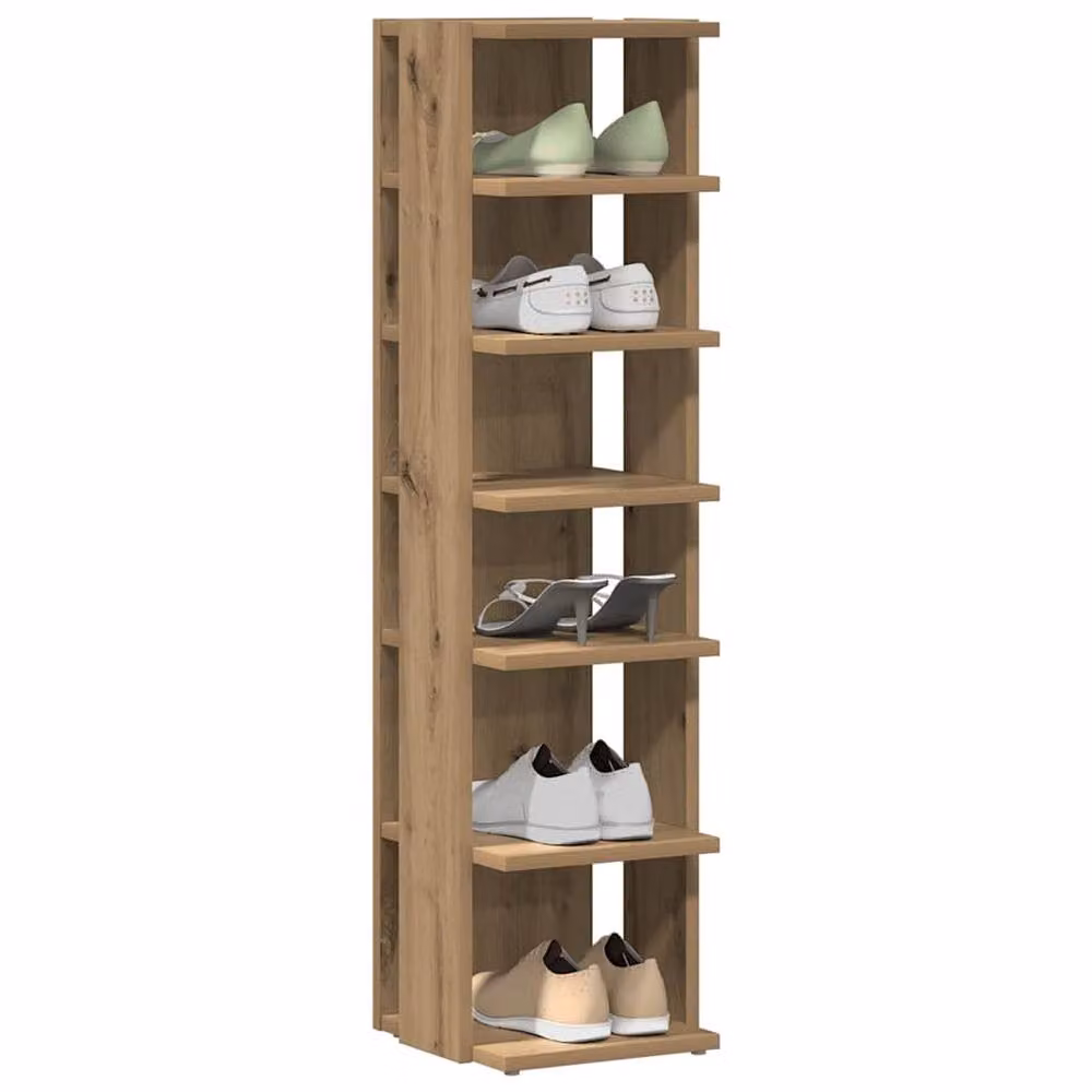 Berkfield Home Artisan Oak Shoe Cabinets, 2 Piece Set in Brown, W/D/H: 28 x 27 x 102 cm – 2