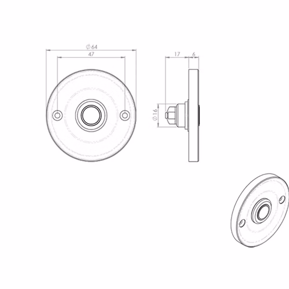 Loops Decorative Door Bell Cover Plate in Polished Chrome, Diameter: 65 mm, Depth: 7 mm – 2