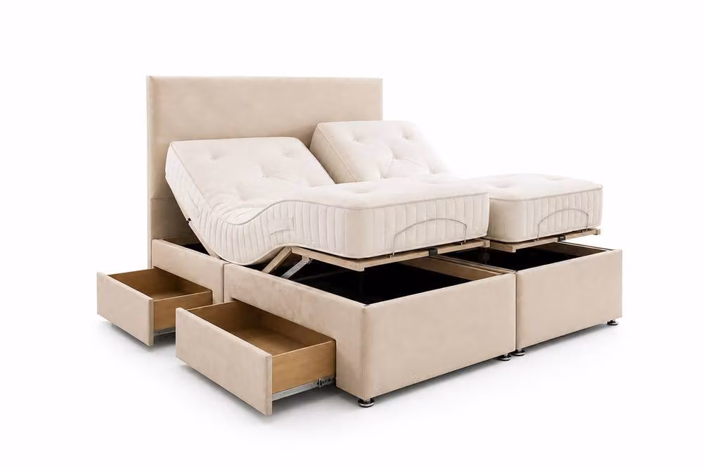 Soft Snooze Beds Silver Orthopaedic Mobility Divan Bed with Mattress, Headboard and Drawers, W/D/H: 140 x 200 cm – 4