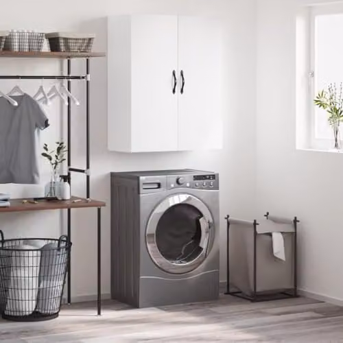 vidaXL Wall Mounted Cabinet in White, W/D/H: 69.5 x 34 x 90 cm – 2