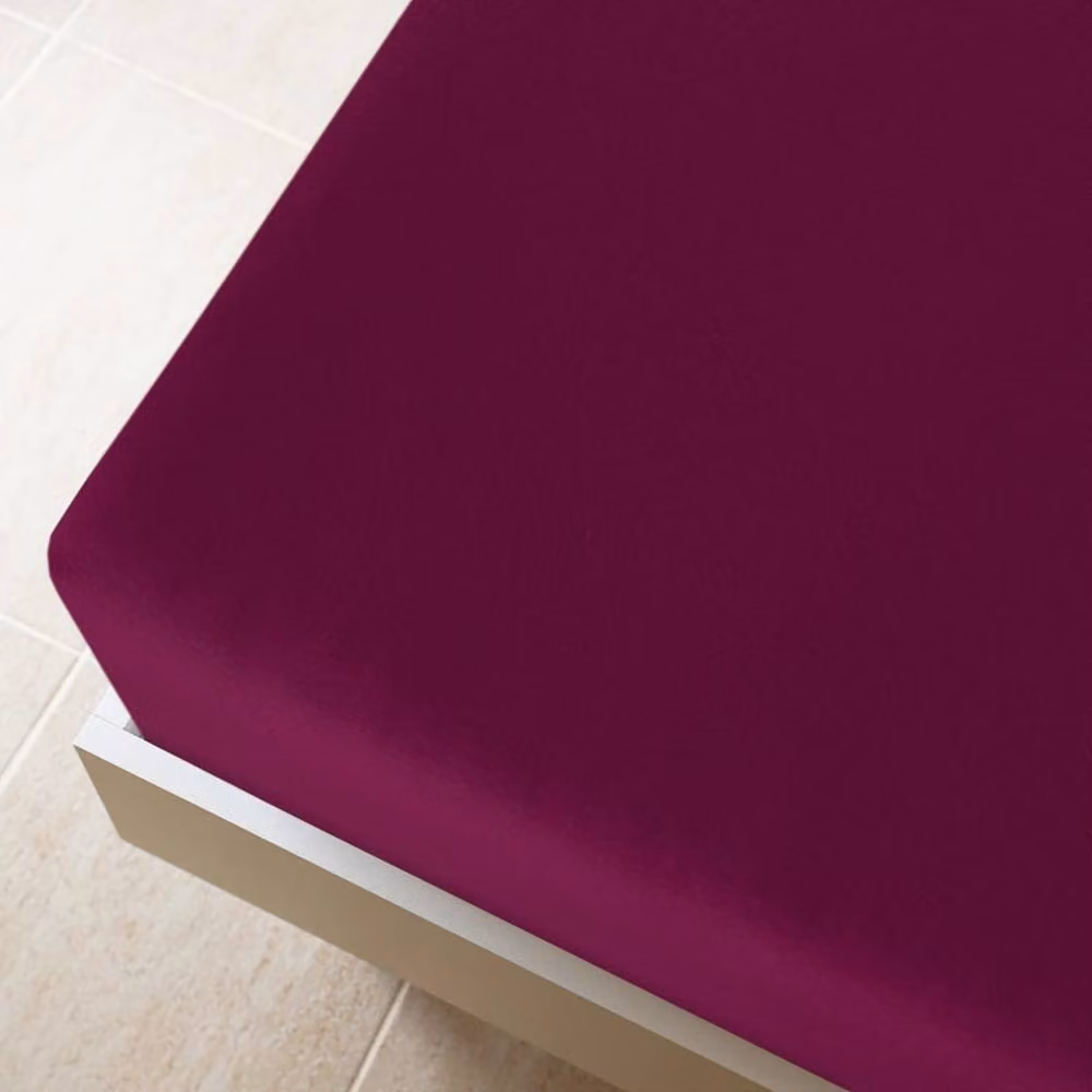 Berkfield Home Bordeaux Cotton Jersey Fitted Sheet, W/D/H: 180 x 200 cm – 3