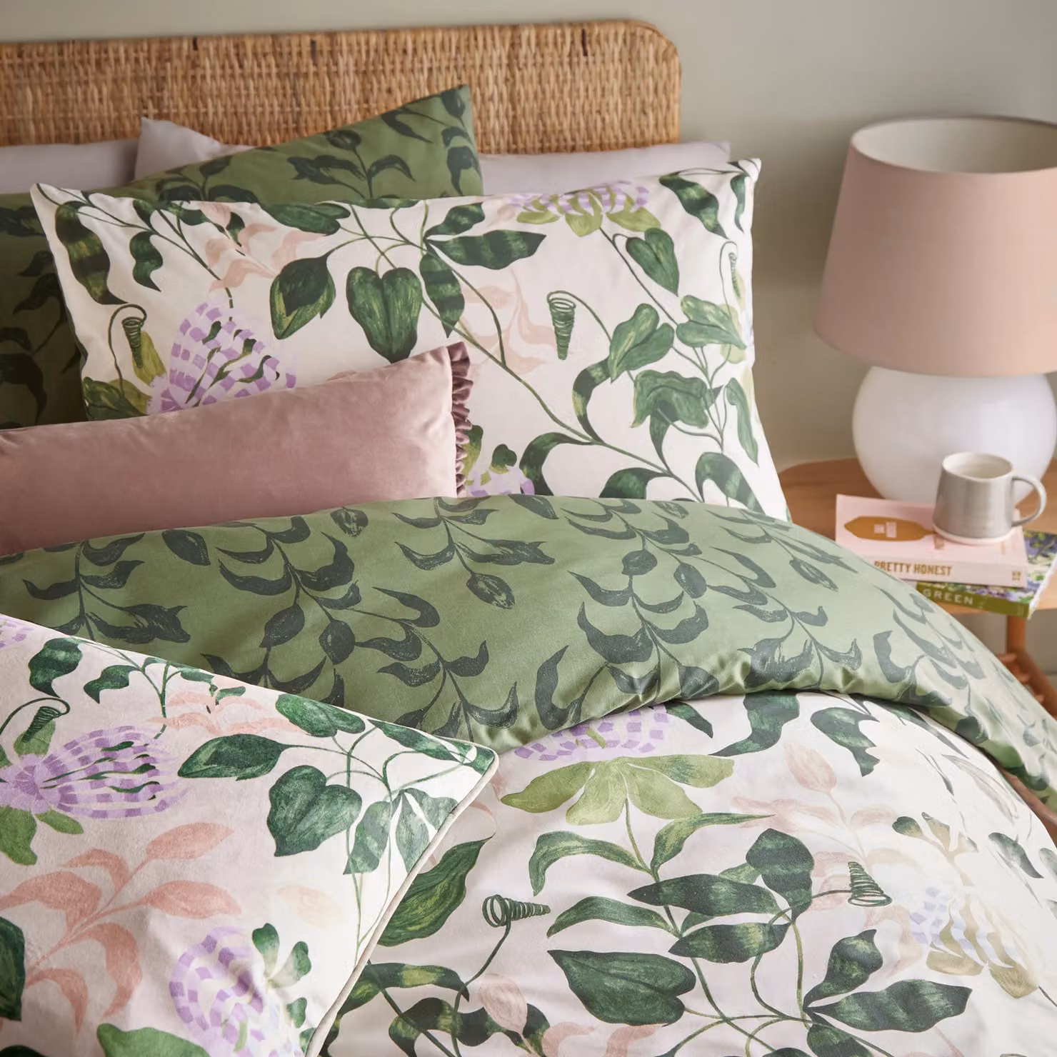 Wylder Nature Passiflora Botanical Reversible Cotton Duvet Cover Set, Multicolour, 180 x 200 cm – 2