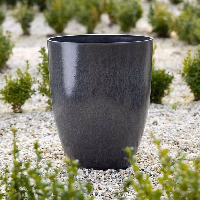 Primrose Tall Round Plastic Planter Tub, Grey, 96l
