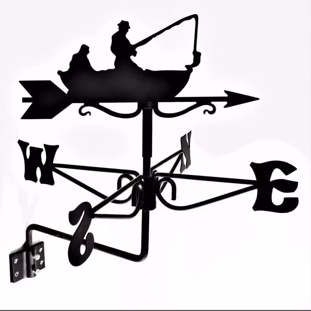 Espira Fisherman Mini Metal Weathervane in Black