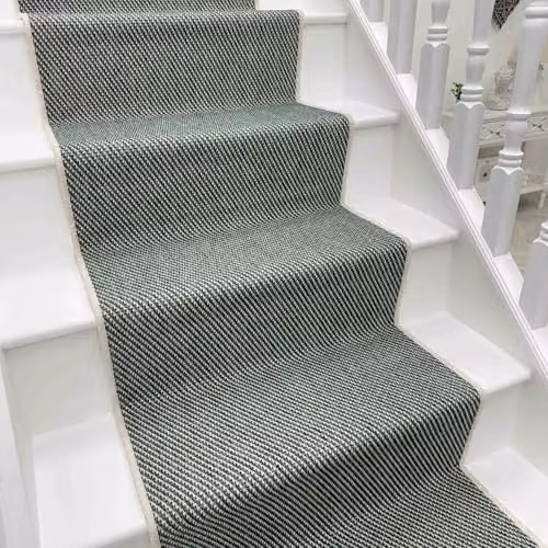 runrug Maritime Reversible Flatweave Stair Runner Rug in Green, W: 60 cm, L: 720 cm – 1