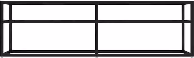 Berkfield Home Black Modern TV Cabinet with Tempered Glass, W: 140 cm, D: 40 cm, H: 40.5 cm