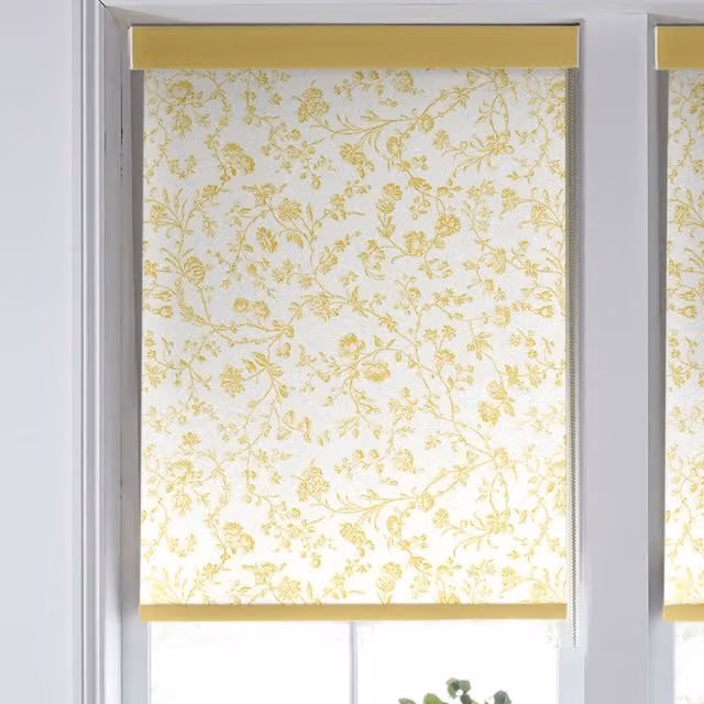 Laura Ashley Aria Translucent Made to Measure Roller Blind in Ochre Yellow