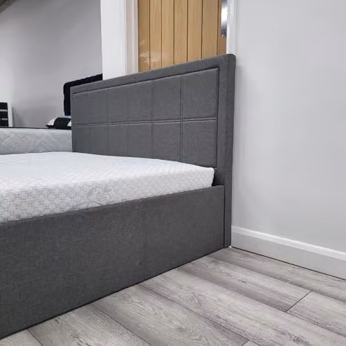 Modernique Grey Fabric Ottoman Storage Single Bed with Lift Up Base, W/D/H: 90 x 200 cm – 4