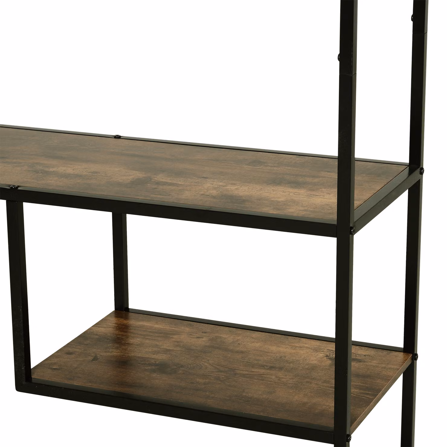 HOMCOM Industrial Style Wood and Metal Bookcase with 6 Staggered Shelves for Living Room Display and Organisation – 6