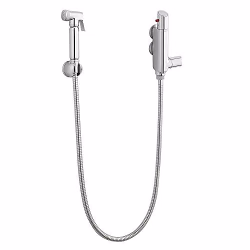 Nuie BW002 Modern Bathroom Toilet Accessories Douche Spray Kit with Thermostatic Valve, Silver