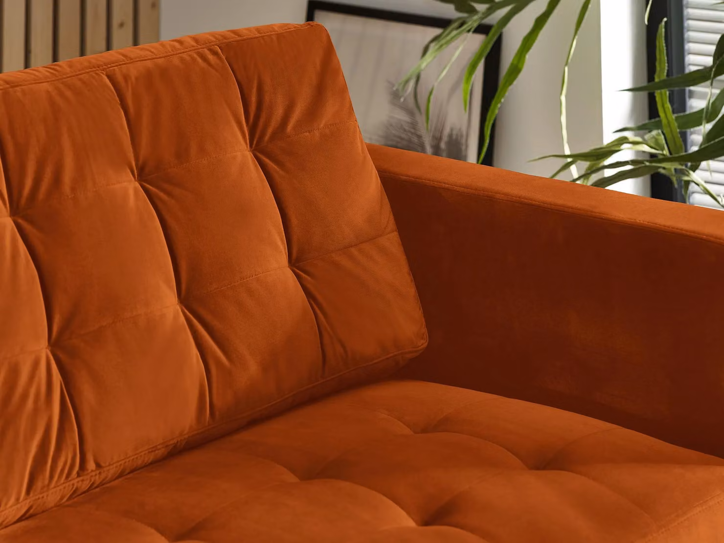 FurnitureboxUK Jade 3-Seater Modern Velvet Sofa with Solid Wood Frame in Burnt Orange – 3