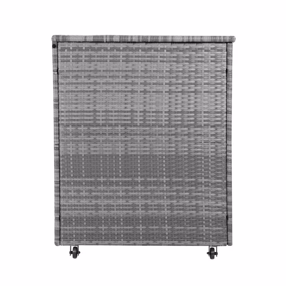 Monstershop Rattan Cushion Storage Box with Castors, Grey – 6