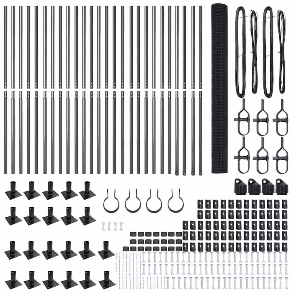 Berkfield Home Grey Steel Welded Wire Fence with 13 Flanged Posts, 1.5 x 50 m – 4