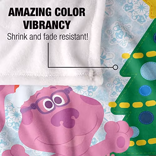 LOGOVISION Christmas Blue Magenta Super Soft Fluffy Fleece Throw Blanket for Children, Multicolour, W: 152 cm, D: 127 cm – 3