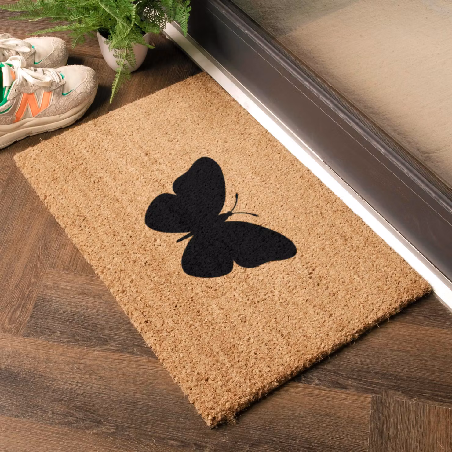 Artsy Mats Butterfly Doormat in Black, W/D: 60 x 40 cm – 2