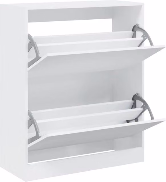 Berkfield Home White MDF Shoe Cabinet W/D/H: 80 x 34 x 96.5 cm
